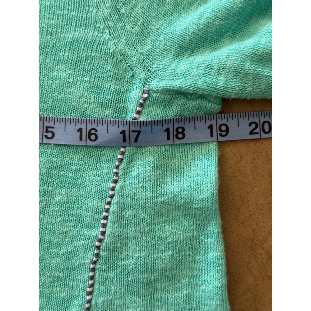 Vineyard Vines Womens Turquoise Cotton Linen Crewneck Sweater Side Piping Small - Picture 10 of 12